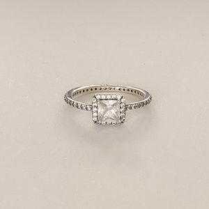 925 Silver Cz square ring band